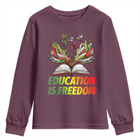 Education Is Freedom Youth Sweatshirt Inspirational Black Teacher Gift - Wonder Print Shop