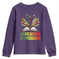 Education Is Freedom Youth Sweatshirt Inspirational Black Teacher Gift - Wonder Print Shop