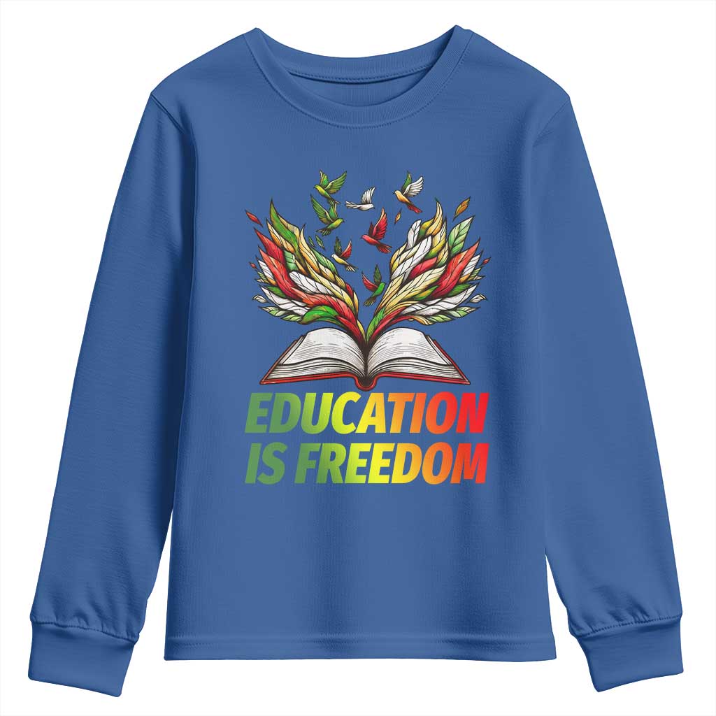 Education Is Freedom Youth Sweatshirt Inspirational Black Teacher Gift - Wonder Print Shop