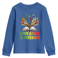 Education Is Freedom Youth Sweatshirt Inspirational Black Teacher Gift - Wonder Print Shop