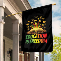 Education Is Freedom Garden Flag Black Education Teacher Gift - Wonder Print Shop