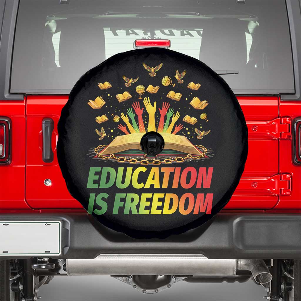 Education Is Freedom Spare Tire Cover Black Education Teacher Gift - Wonder Print Shop