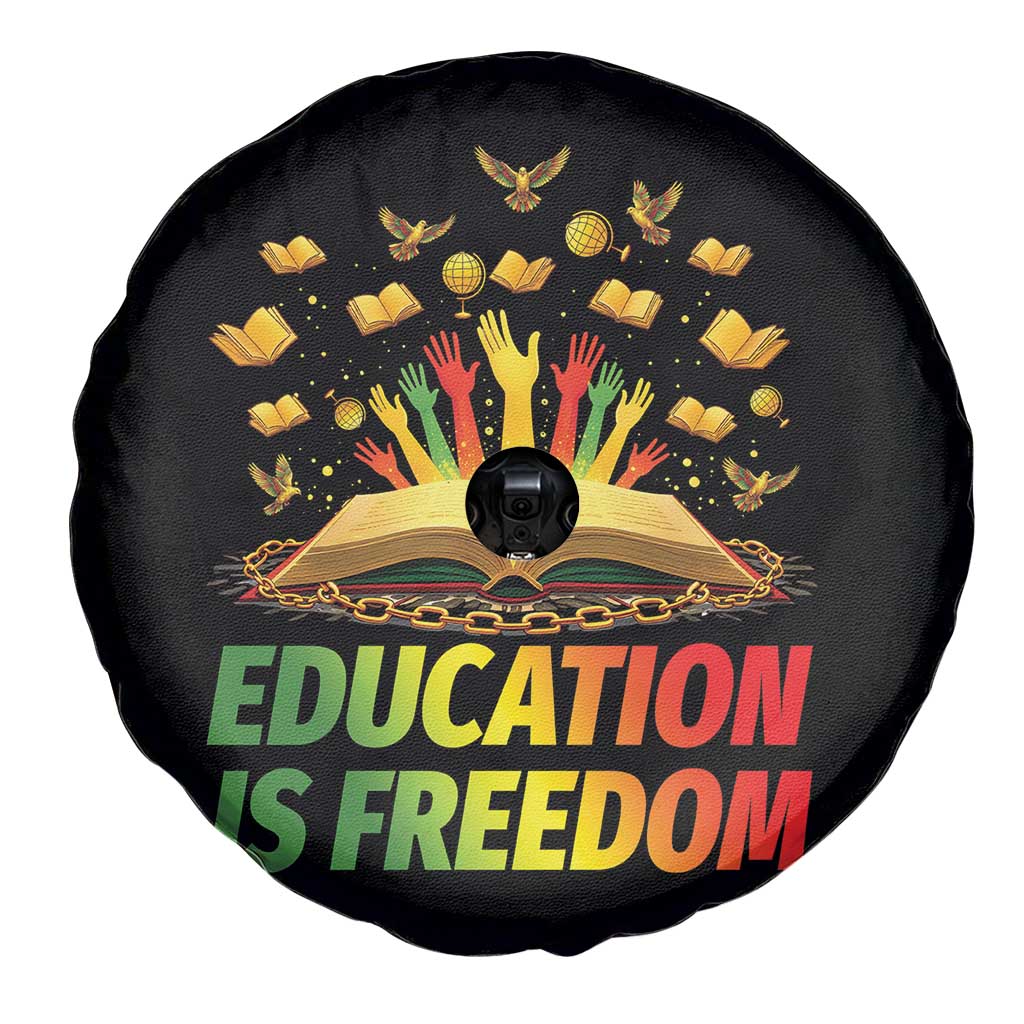 Education Is Freedom Spare Tire Cover Black Education Teacher Gift - Wonder Print Shop