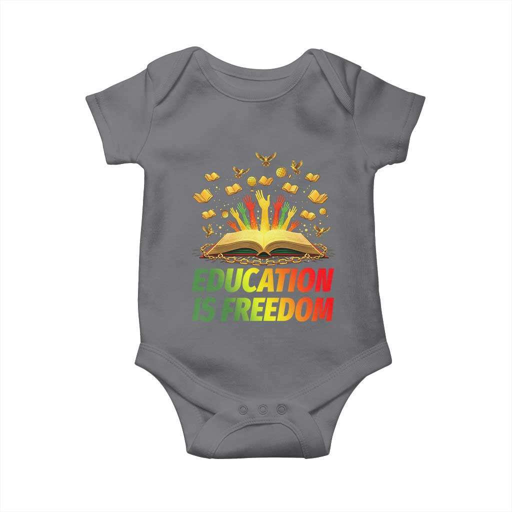 Education Is Freedom Baby Onesie Black Education Teacher Gift - Wonder Print Shop