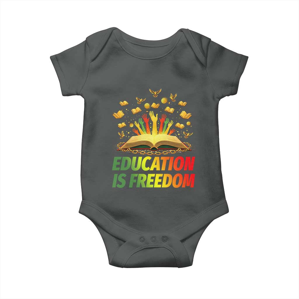 Education Is Freedom Baby Onesie Black Education Teacher Gift - Wonder Print Shop
