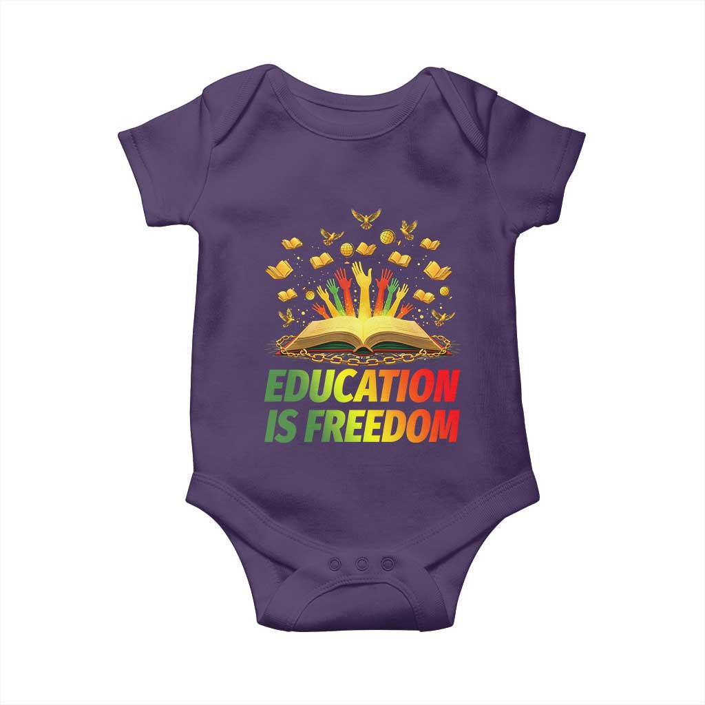Education Is Freedom Baby Onesie Black Education Teacher Gift - Wonder Print Shop