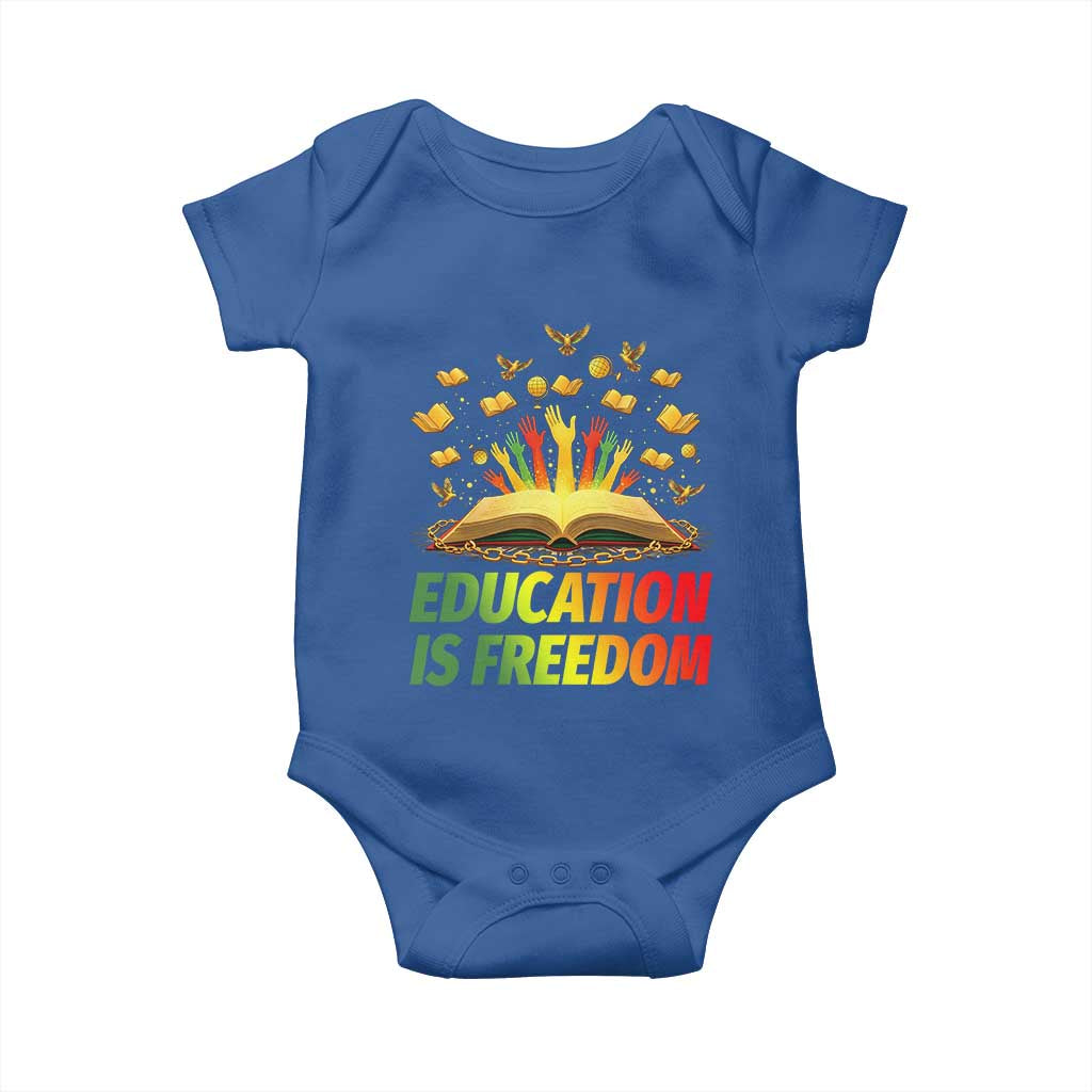 Education Is Freedom Baby Onesie Black Education Teacher Gift - Wonder Print Shop