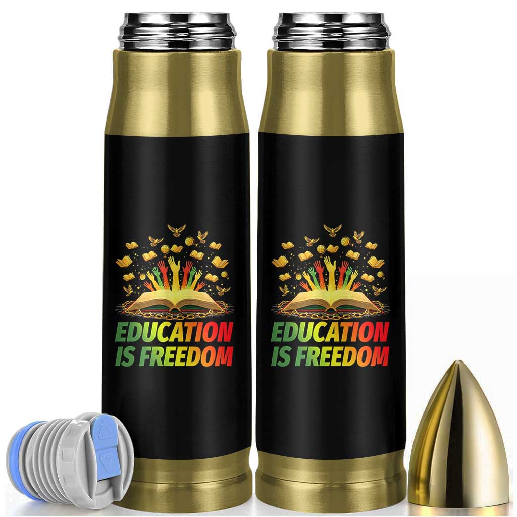 Education Is Freedom Bullet Tumbler Black Education Teacher Gift - Wonder Print Shop