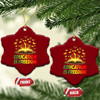 Education Is Freedom Ceramic Ornament Black Education Teacher Gift - undefined