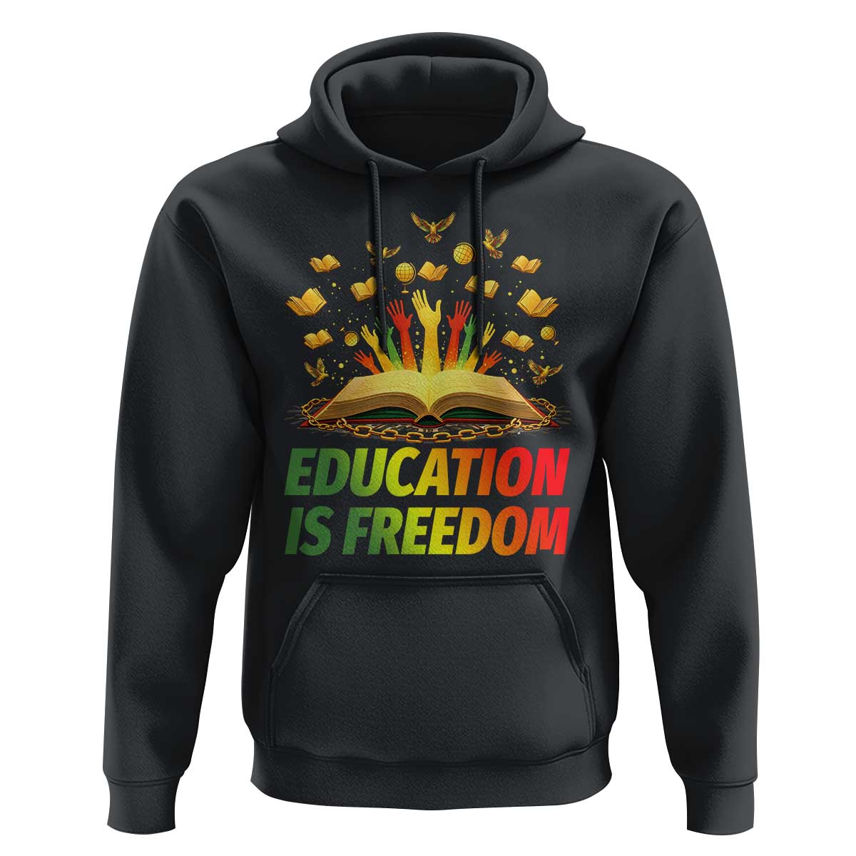 Education Is Freedom Hoodie Black Education Teacher Gift - Wonder Print Shop