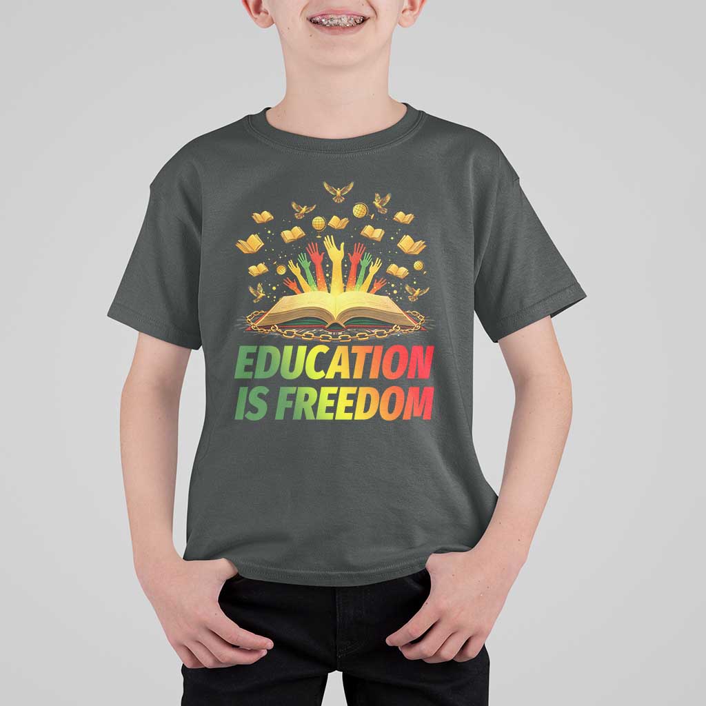 Education Is Freedom T Shirt For Kid Black Education Teacher Gift - Wonder Print Shop