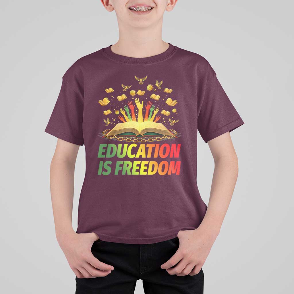 Education Is Freedom T Shirt For Kid Black Education Teacher Gift - Wonder Print Shop