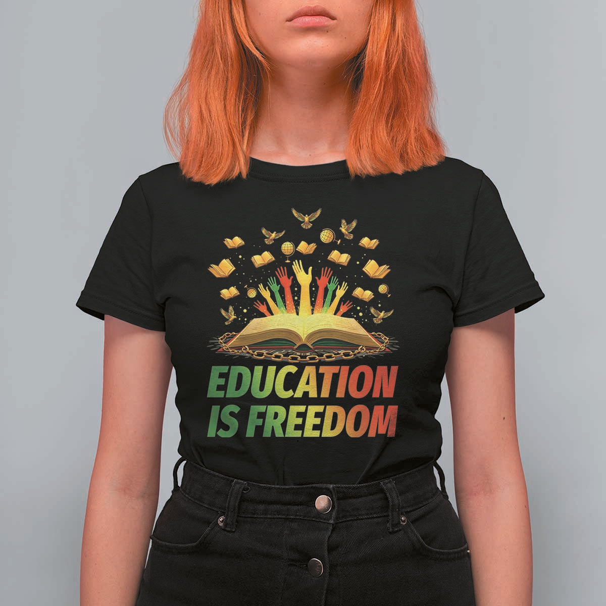 Education Is Freedom T Shirt For Women Black Education Teacher Gift - Wonder Print Shop