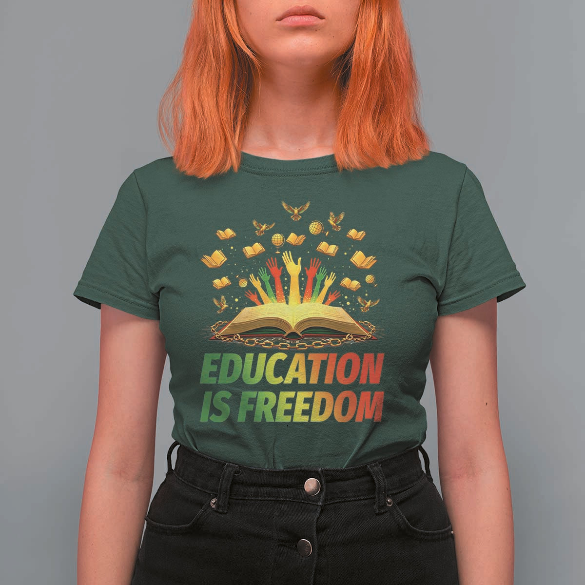 Education Is Freedom T Shirt For Women Black Education Teacher Gift - Wonder Print Shop