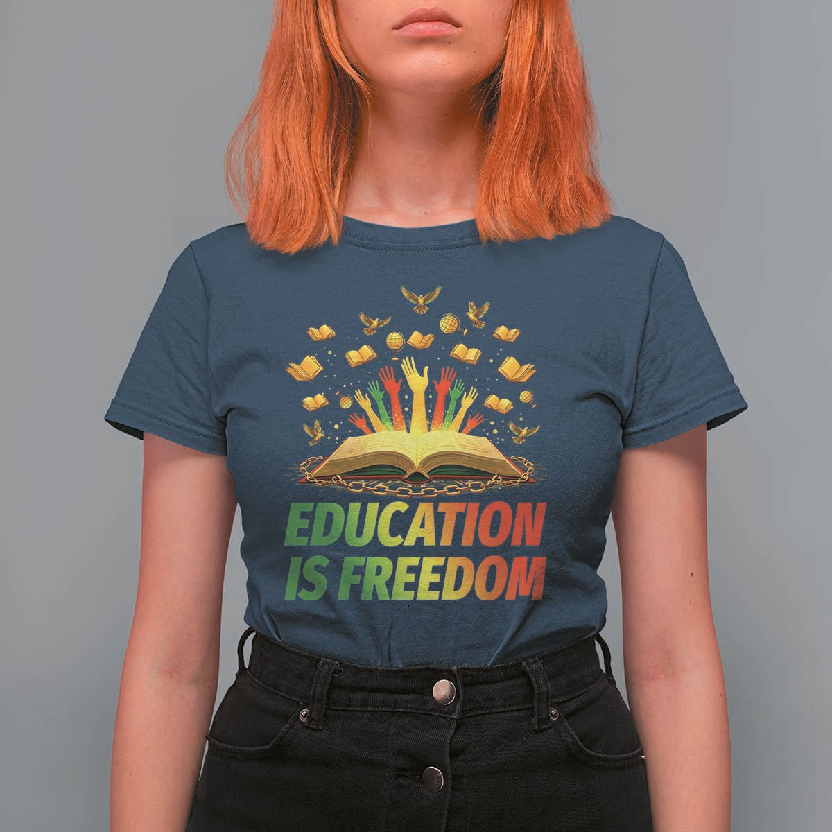Education Is Freedom T Shirt For Women Black Education Teacher Gift - Wonder Print Shop