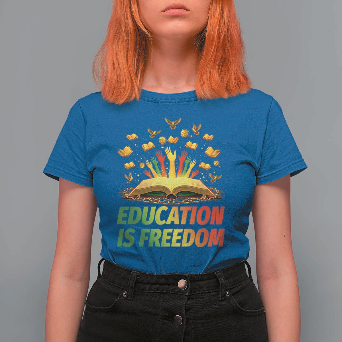 Education Is Freedom T Shirt For Women Black Education Teacher Gift - Wonder Print Shop