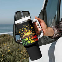Education Is Freedom Tumbler With Handle Black Education Teacher Gift - Wonder Print Shop