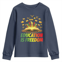 Education Is Freedom Youth Sweatshirt Black Education Teacher Gift - Wonder Print Shop