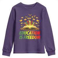 Education Is Freedom Youth Sweatshirt Black Education Teacher Gift - Wonder Print Shop