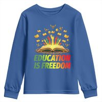 Education Is Freedom Youth Sweatshirt Black Education Teacher Gift - Wonder Print Shop