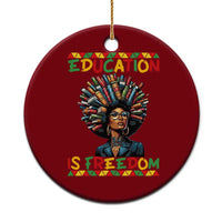 Education Is Freedom Ceramic Ornament Black History Month Gift For Teachers - Wonder Print Shop