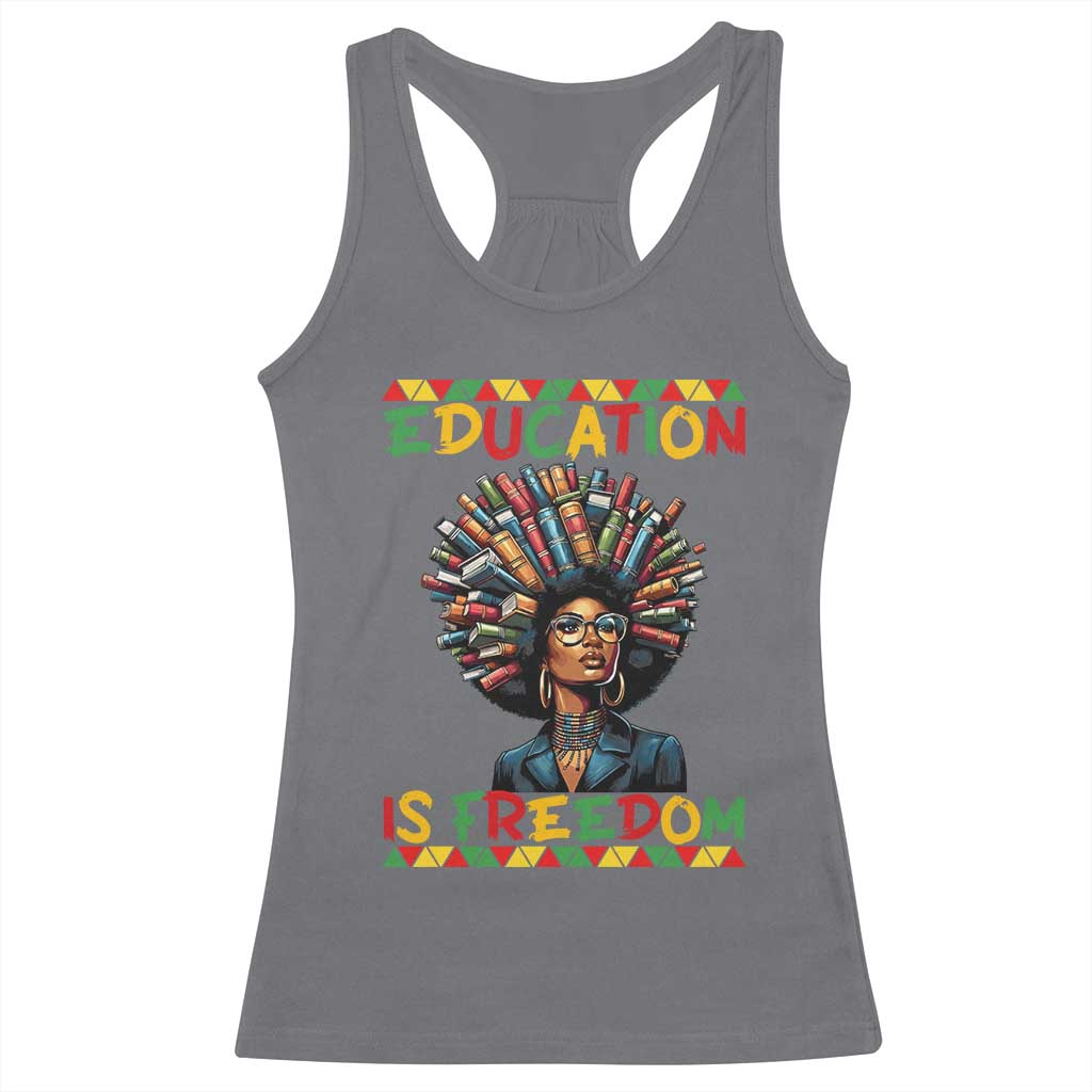 Education Is Freedom Racerback Tank Top Black History Month Gift For Teachers - Wonder Print Shop