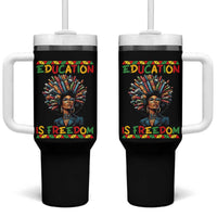 Education Is Freedom Tumbler With Handle Black History Month Gift For Teachers - Wonder Print Shop
