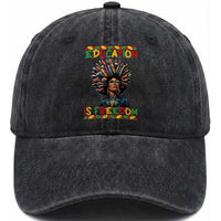 Education Is Freedom Washed Cotton Baseball Cap Black History Month Gift For Teachers