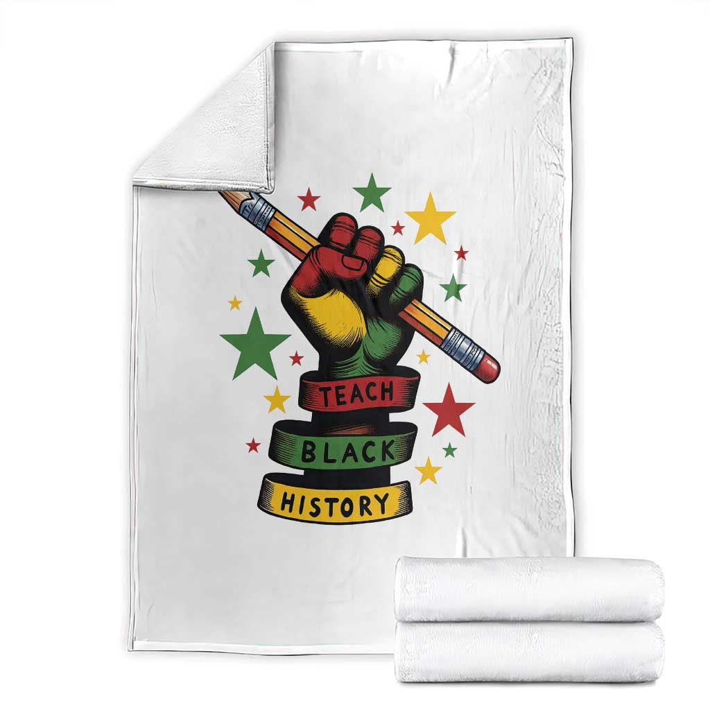 Teach Black History Education Pride Throw Blanket Black History Month - Wonder Print Shop