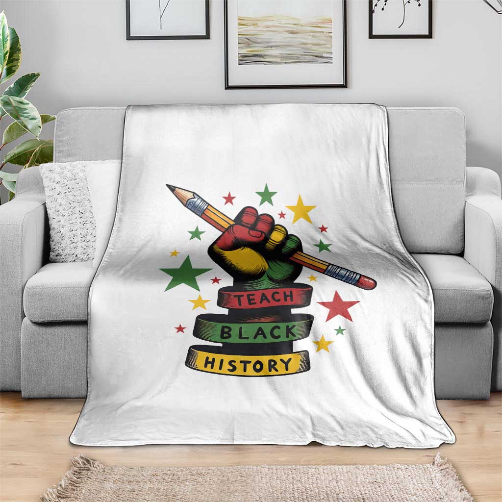 Teach Black History Education Pride Throw Blanket Black History Month - Wonder Print Shop