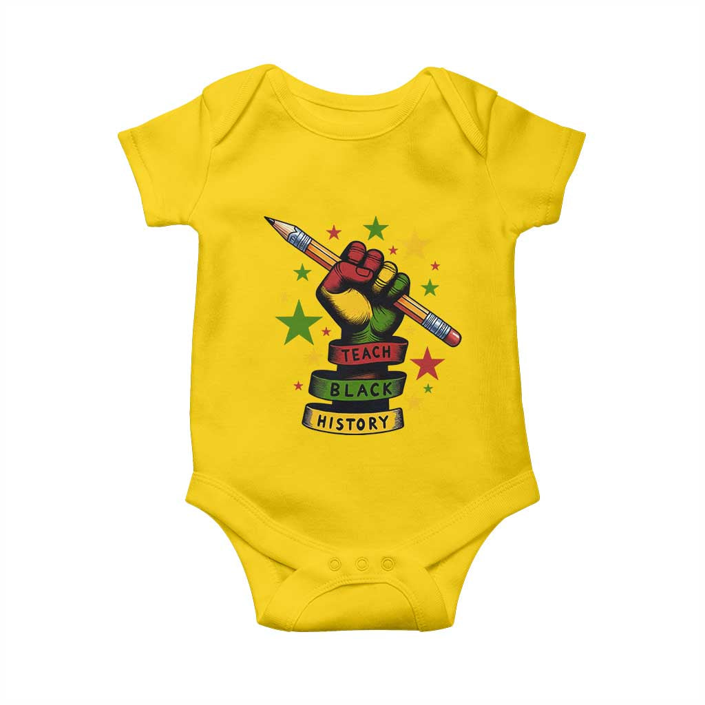Teach Black History Education Pride Baby Onesie Black History Month - Wonder Print Shop