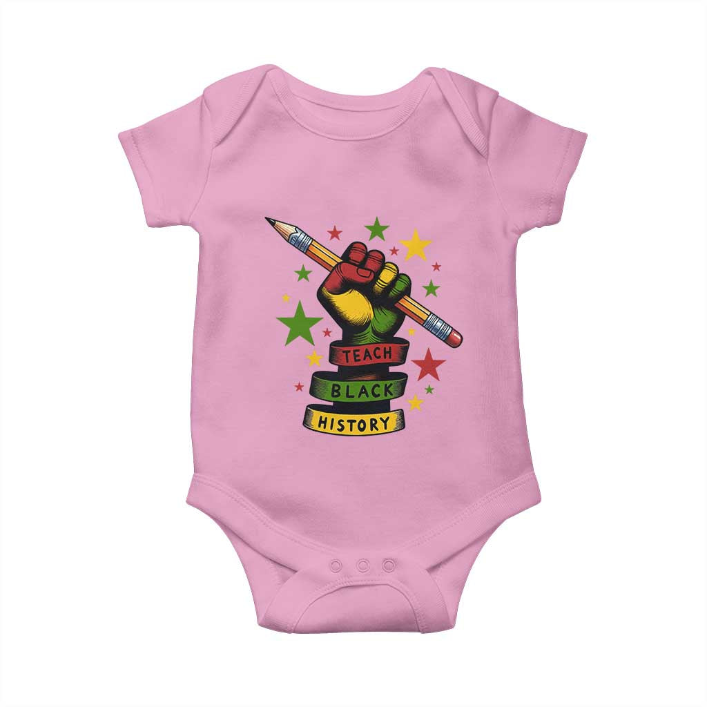 Teach Black History Education Pride Baby Onesie Black History Month - Wonder Print Shop
