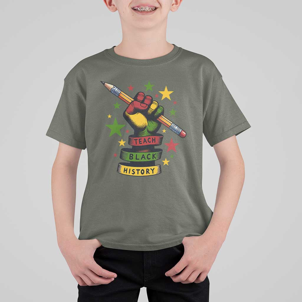 Teach Black History Education Pride T Shirt For Kid Black History Month - Wonder Print Shop