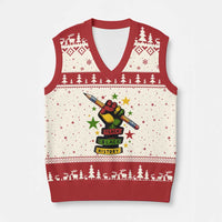 Teach Black History Education Pride V-Neck Knit Sweater Vest Black History Month - Wonder Print Shop