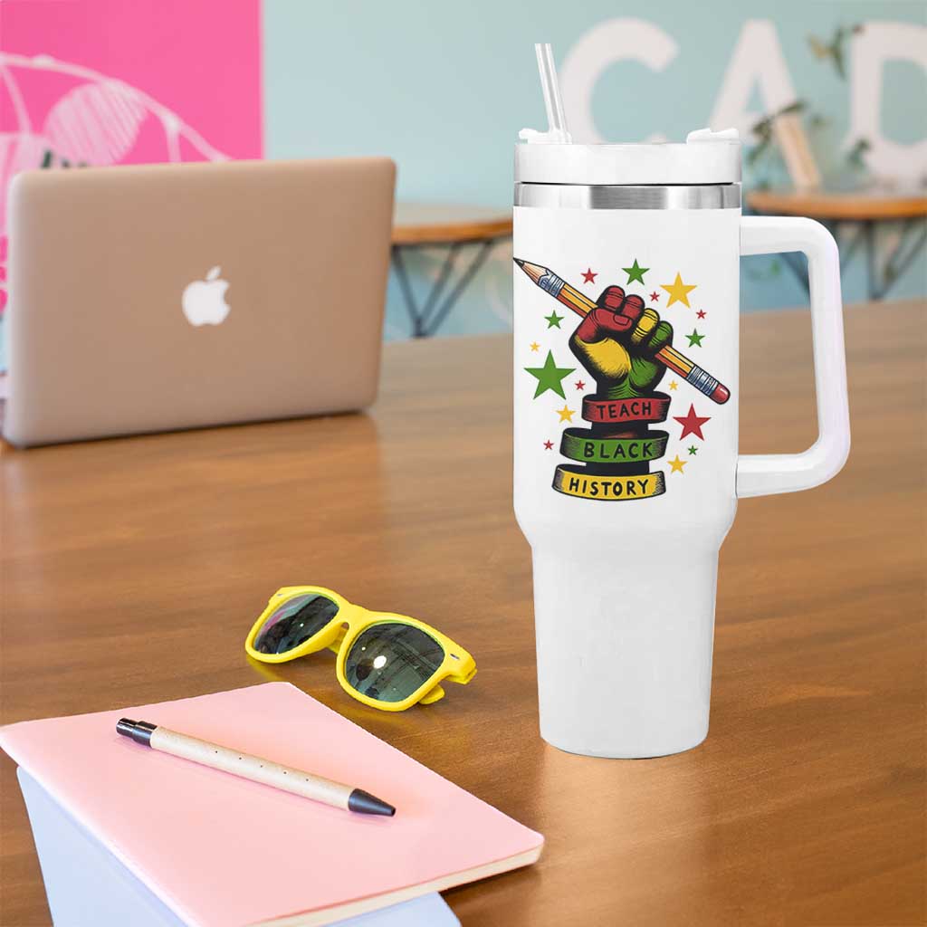 Teach Black History Education Pride Tumbler With Handle Black History Month - Wonder Print Shop