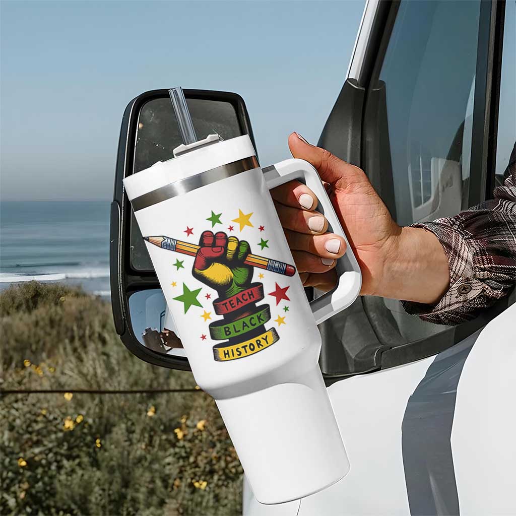 Teach Black History Education Pride Tumbler With Handle Black History Month - Wonder Print Shop