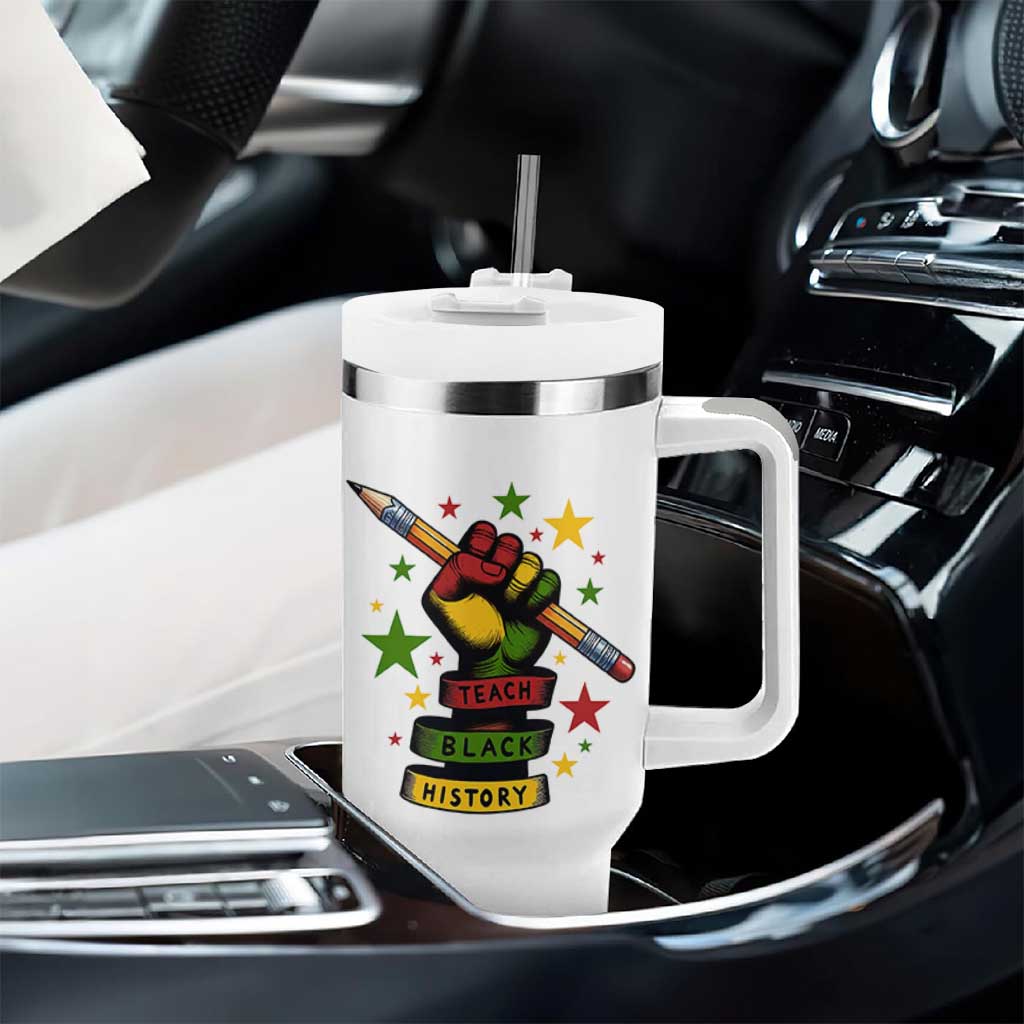 Teach Black History Education Pride Tumbler With Handle Black History Month - Wonder Print Shop