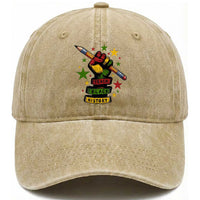 Teach Black History Education Pride Washed Cotton Baseball Cap Black History Month