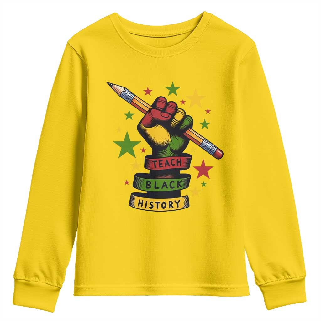 Teach Black History Education Pride Youth Sweatshirt Black History Month - Wonder Print Shop