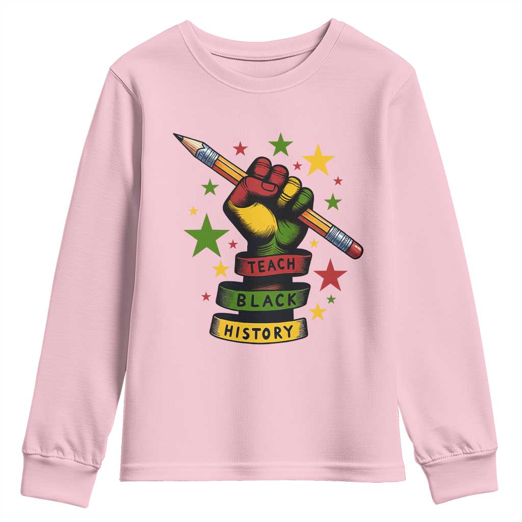 Teach Black History Education Pride Youth Sweatshirt Black History Month - Wonder Print Shop