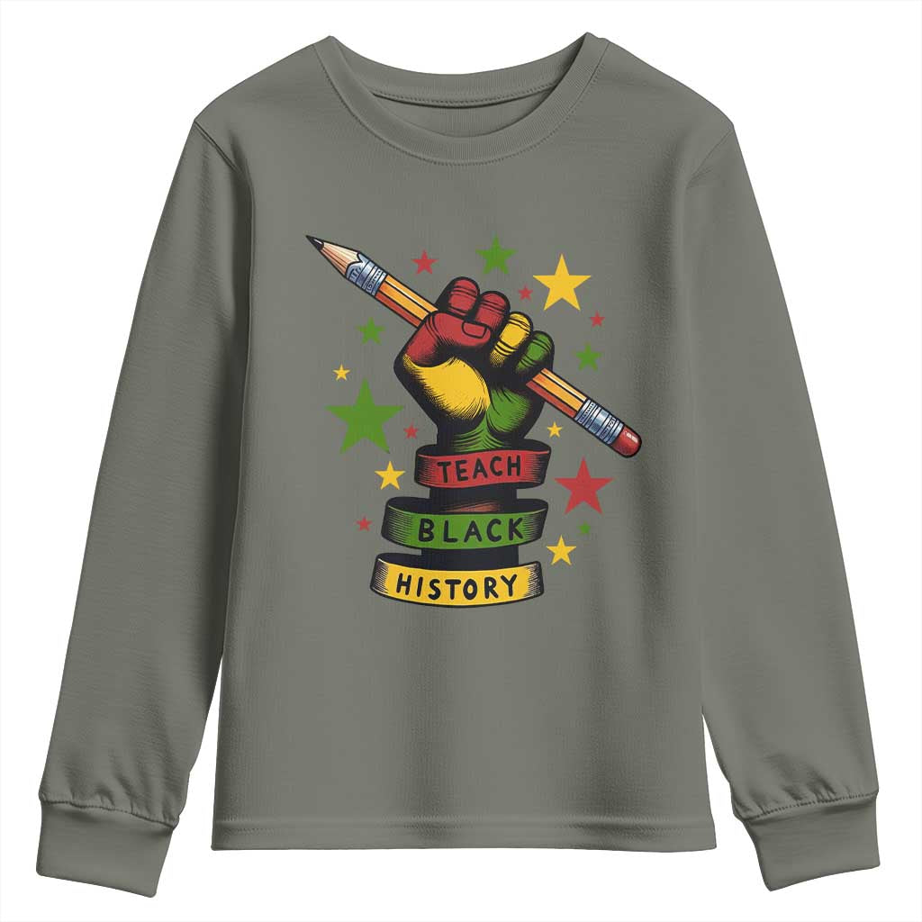 Teach Black History Education Pride Youth Sweatshirt Black History Month - Wonder Print Shop