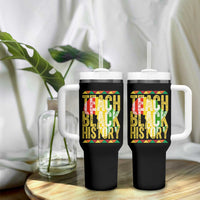 Teach Black History Tumbler With Handle Black History Month Gift For Teachers - Wonder Print Shop