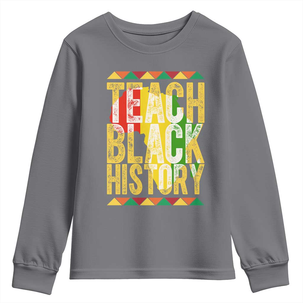 Teach Black History Youth Sweatshirt Black History Month Gift For Teachers - Wonder Print Shop