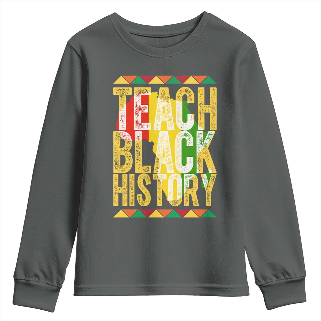 Teach Black History Youth Sweatshirt Black History Month Gift For Teachers - Wonder Print Shop