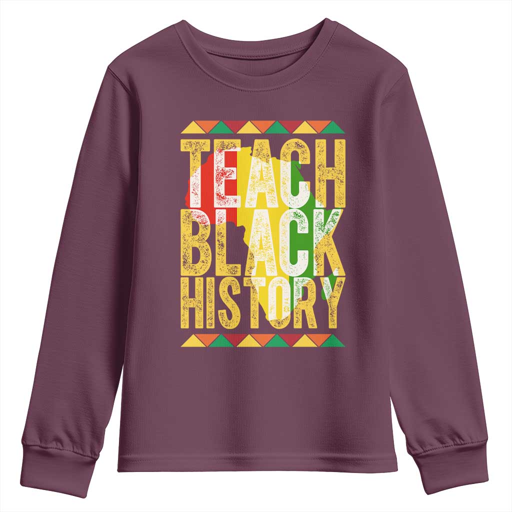 Teach Black History Youth Sweatshirt Black History Month Gift For Teachers - Wonder Print Shop