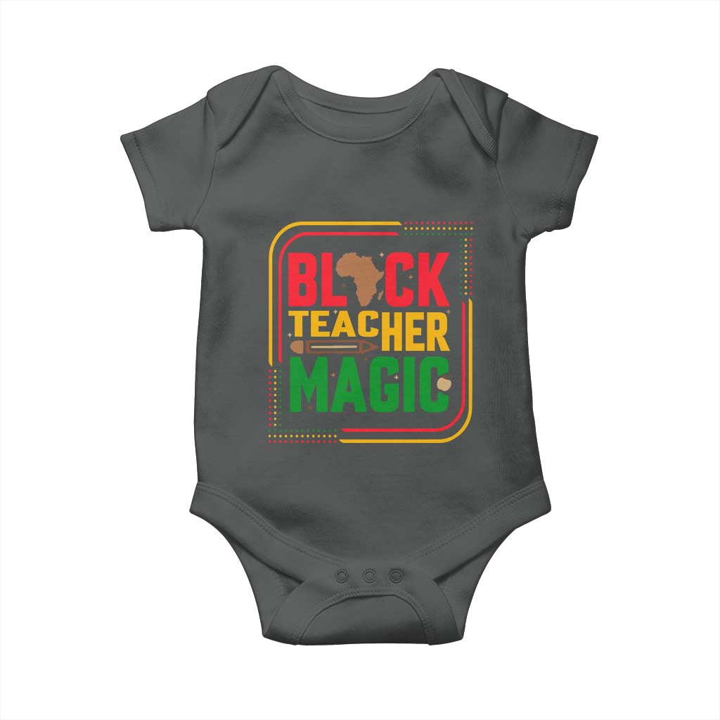 Black Teacher Magic Baby Onesie African American Pride Educator Gift - Wonder Print Shop