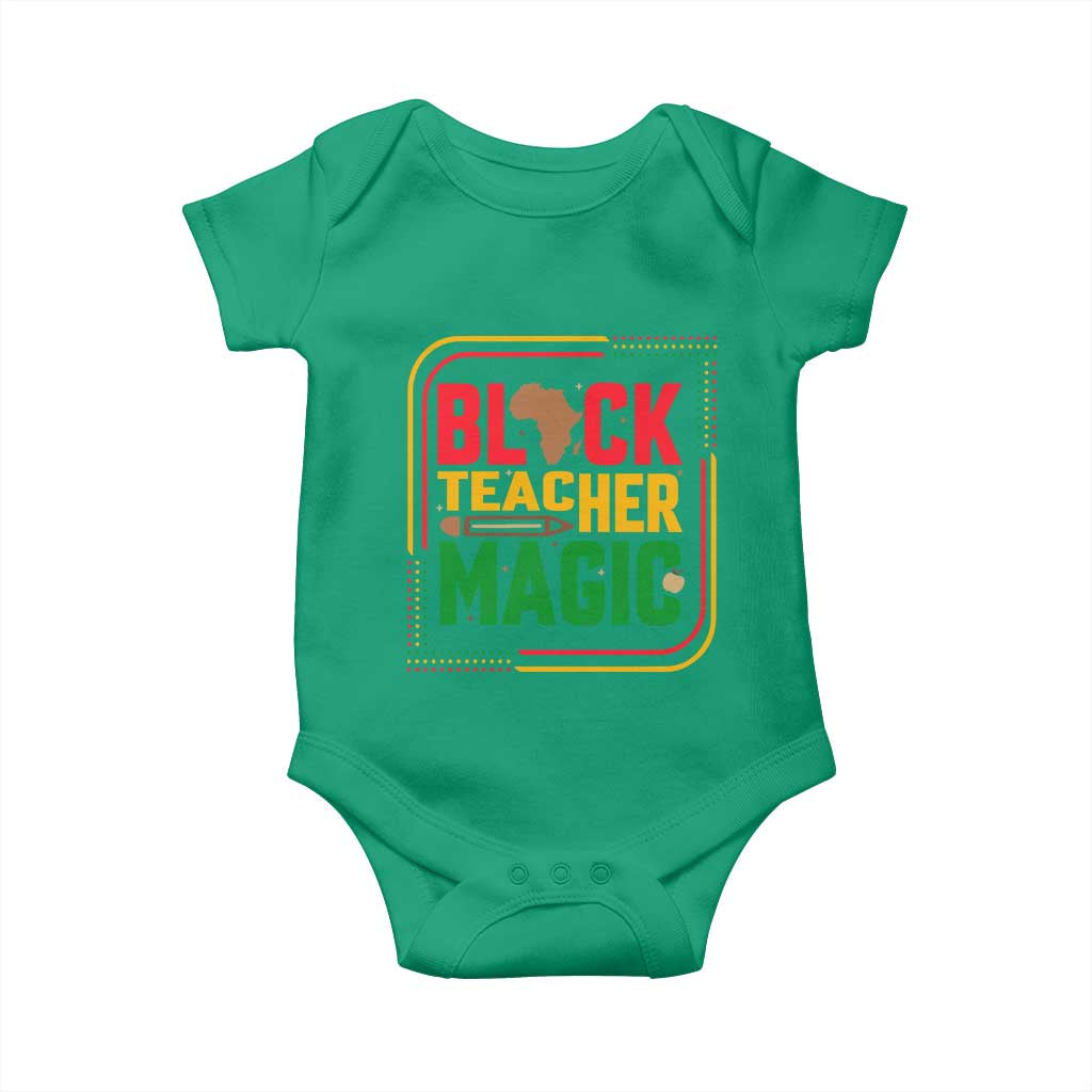 Black Teacher Magic Baby Onesie African American Pride Educator Gift - Wonder Print Shop