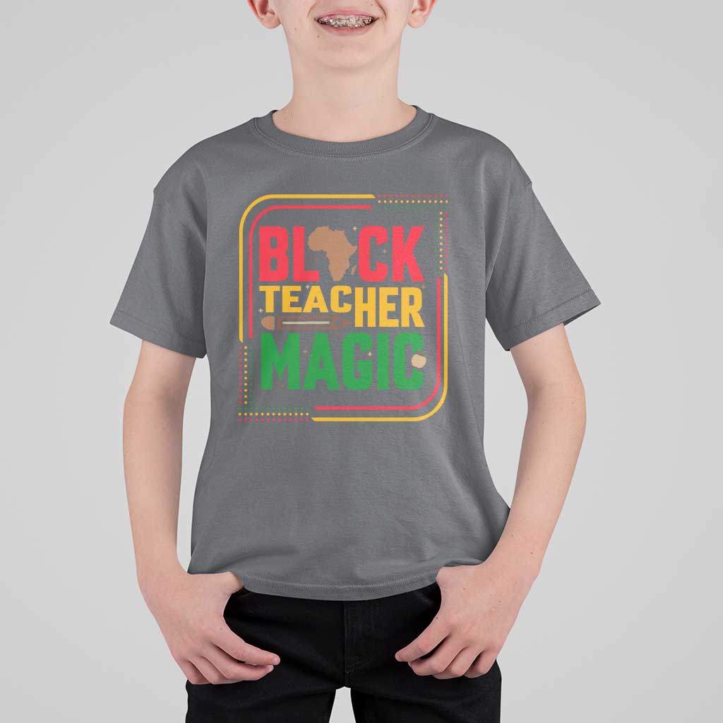 Black Teacher Magic T Shirt For Kid African American Pride Educator Gift - Wonder Print Shop