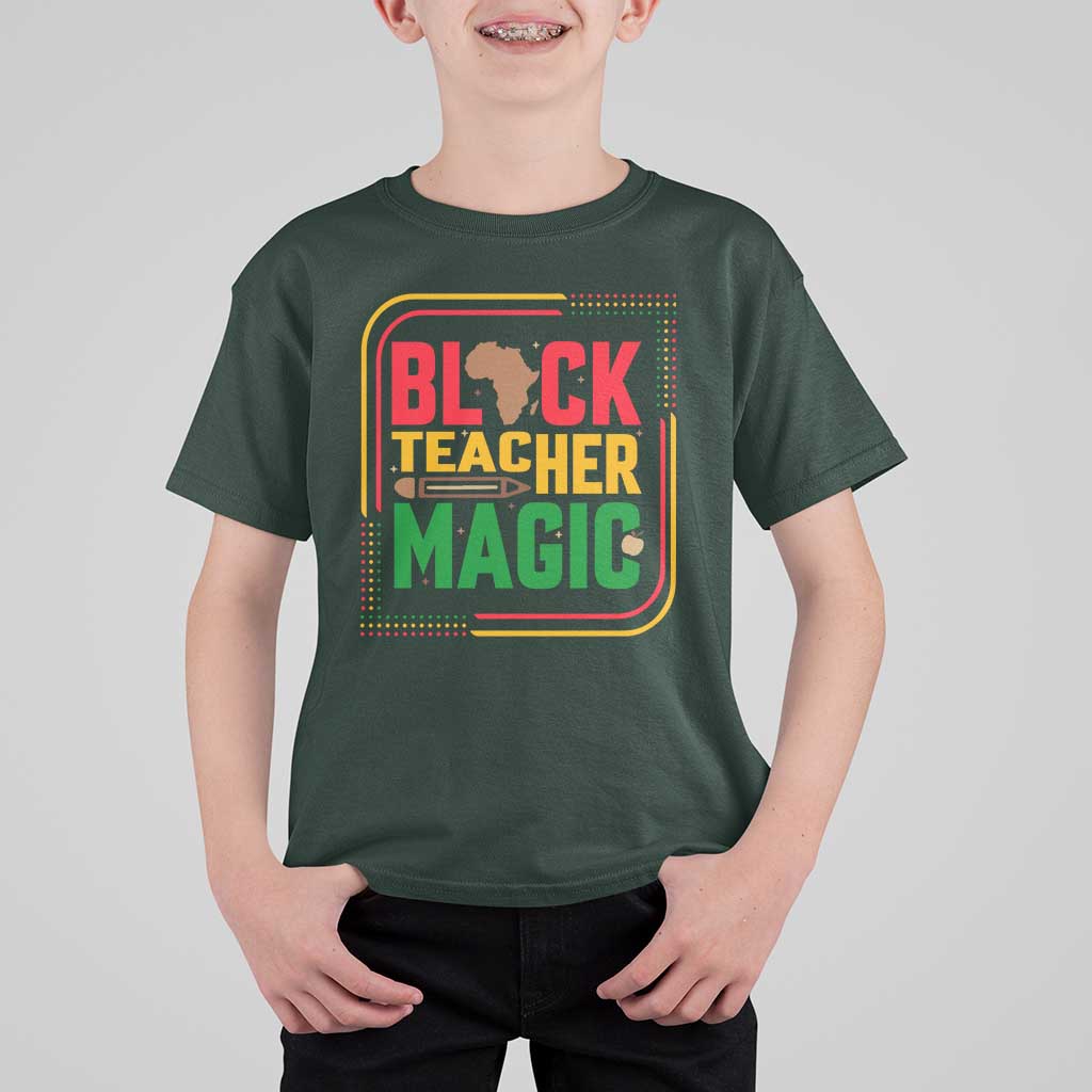 Black Teacher Magic T Shirt For Kid African American Pride Educator Gift - Wonder Print Shop