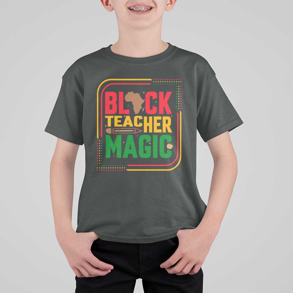 Black Teacher Magic T Shirt For Kid African American Pride Educator Gift - Wonder Print Shop